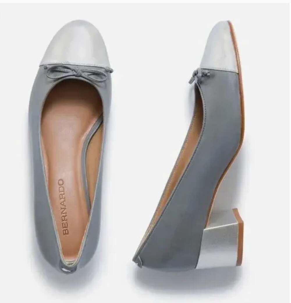 BERNARDO New Marisol Bicolor Cap-Toe Ballerina Pumps Heels // 9